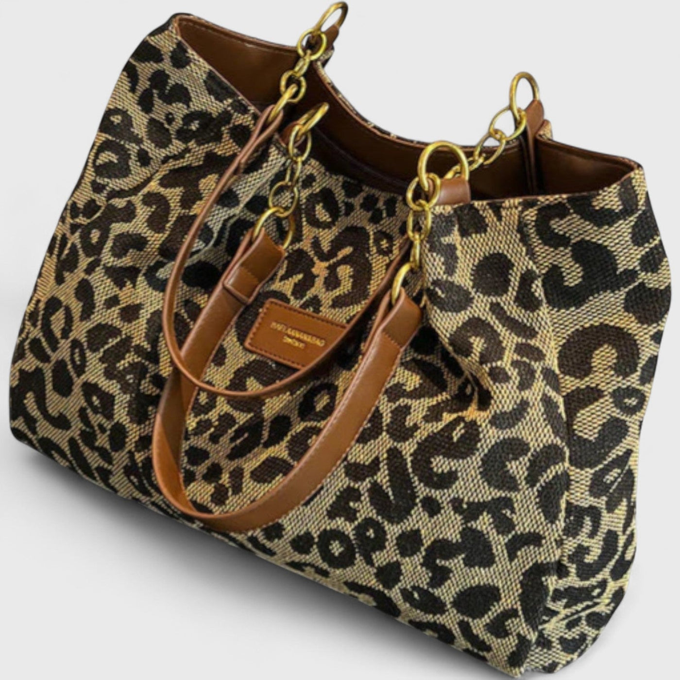 Naria - Elegante Leopard-Canvas-Shopper-Tasche