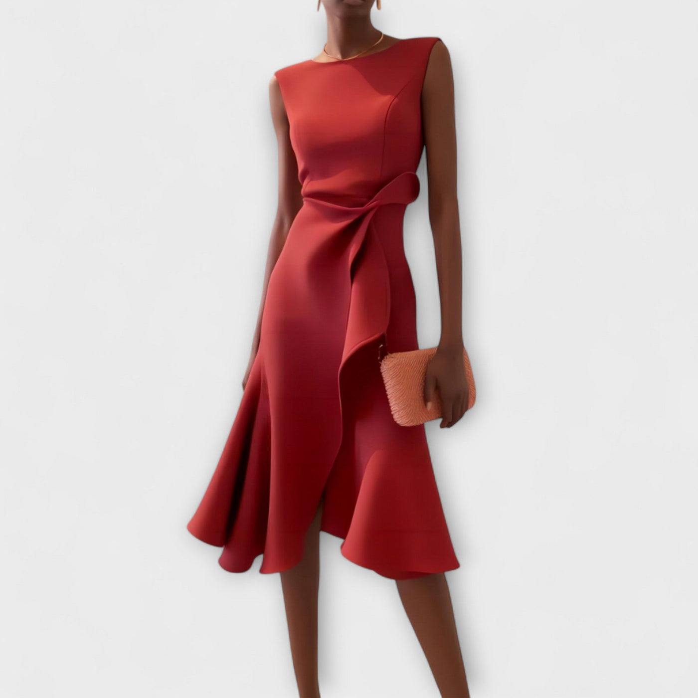 Juliette – Asymmetrisches Midi-Kleid mit Drapierung