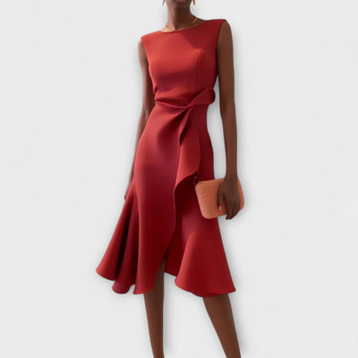 Juliette – Asymmetrisches Midi-Kleid mit Drapierung