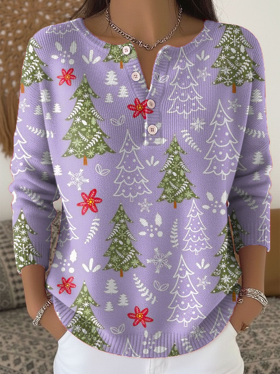 Edith I Weihnachtsbluse mit Knöpfen