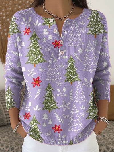 Edith I Weihnachtsbluse mit Knöpfen
