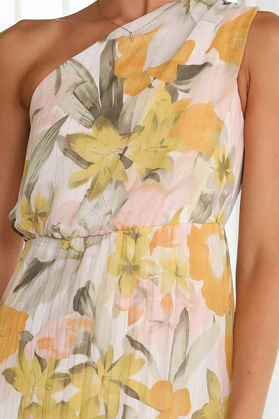 MARIE - Bedrucktes asymmetrisches Kleid