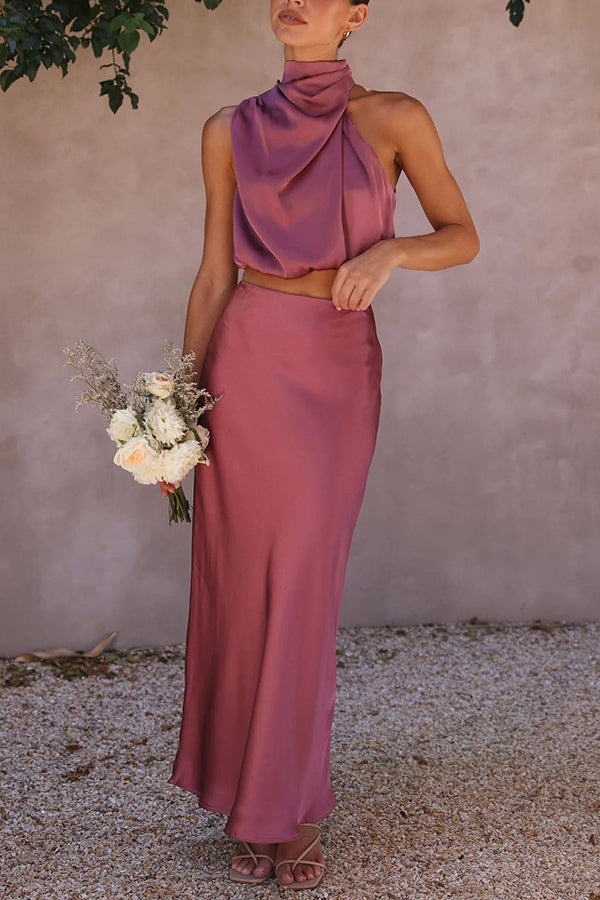 JULIA - Zweiteilige Satin-Kleid-Sets
