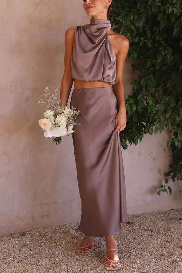 JULIA - Zweiteilige Satin-Kleid-Sets