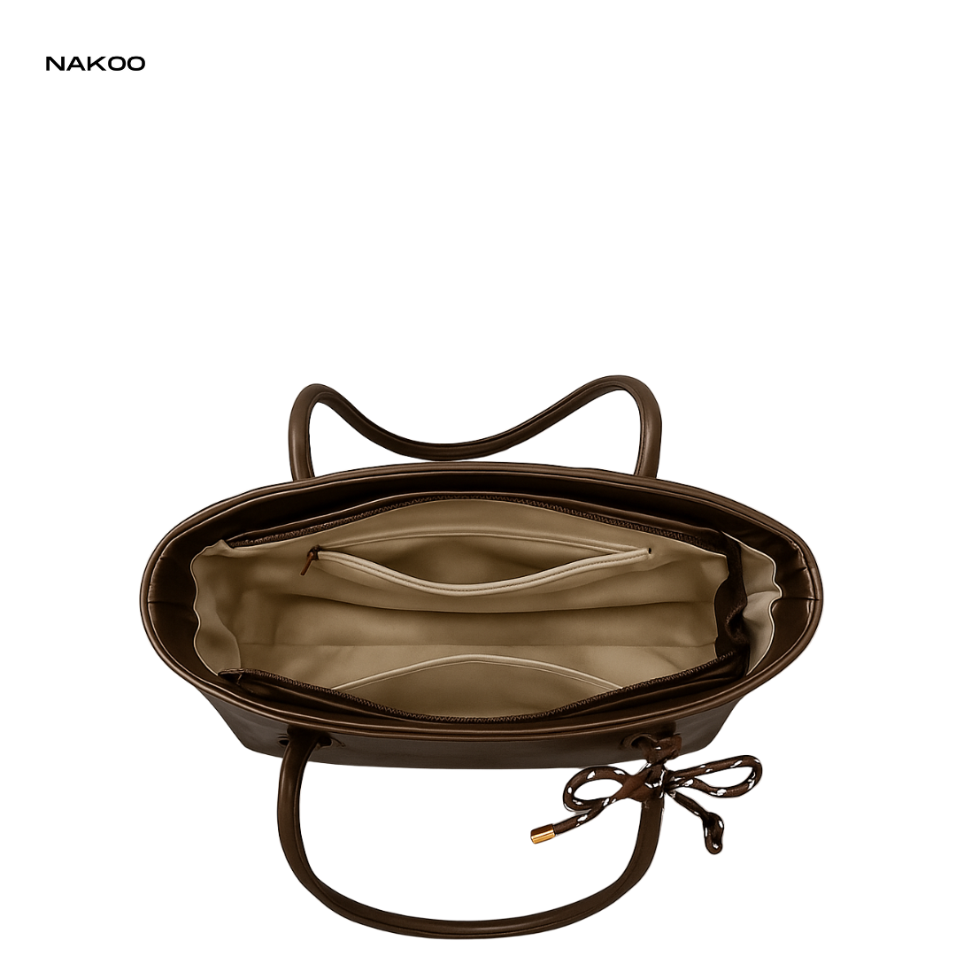 ISABELLA - Moderne Lederhandtasche mit goldenen Details