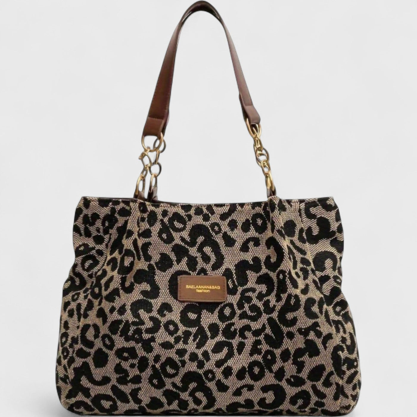 Naria - Elegante Leopard-Canvas-Shopper-Tasche