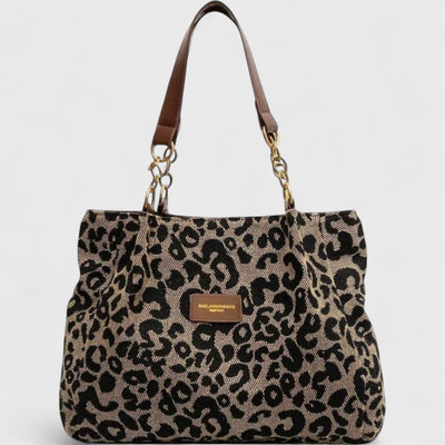 Naria - Elegante Leopard-Canvas-Shopper-Tasche