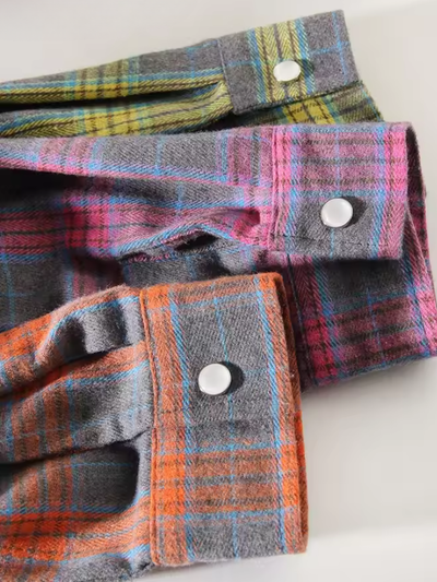 LEANDRA - ÜBERGRÖSSE KAROMUSTER VINTAGE HEMD