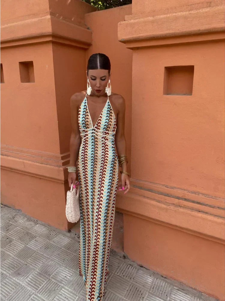 VINNA - Ärmelloses Kleid mit V-Ausschnitt