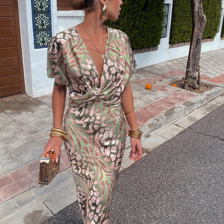 RIDA - Maxikleid mit V-Ausschnitt