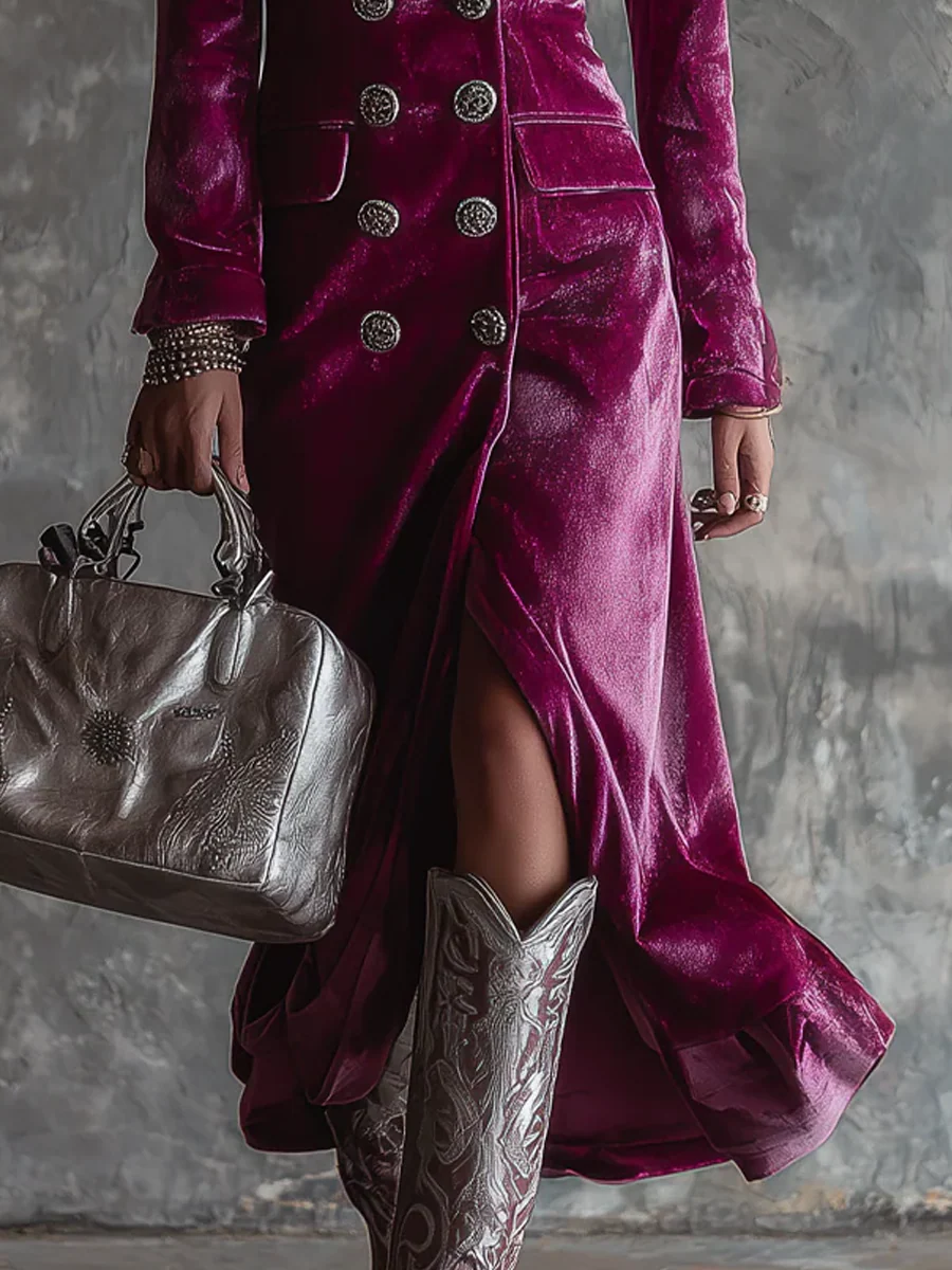 Vera - Samt Blazer Maxikleid