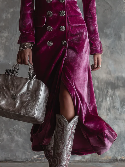 Vera - Samt Blazer Maxikleid