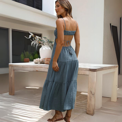 ROSA - Elegantes Sommer-Midikleid mit dünnen Trägern