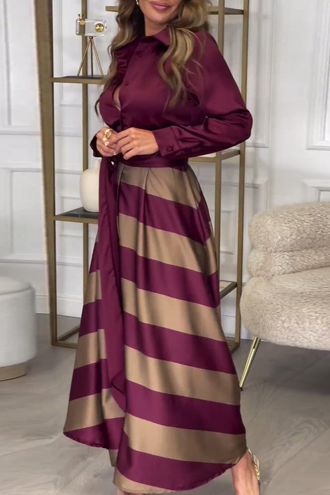 SURI - Stylisches und Raffiniertes Gestreiftes Kleid für Damen