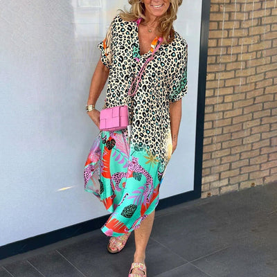 KARINA - Sommerliches, luftiges, lockeres Kleid mit V-Ausschnitt