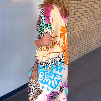 KARINA - Sommerliches, luftiges, lockeres Kleid mit V-Ausschnitt