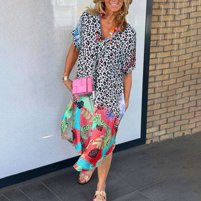 KARINA - Sommerliches, luftiges, lockeres Kleid mit V-Ausschnitt