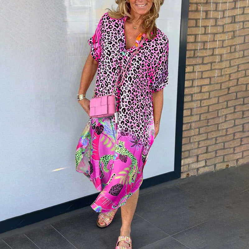 KARINA - Sommerliches, luftiges, lockeres Kleid mit V-Ausschnitt