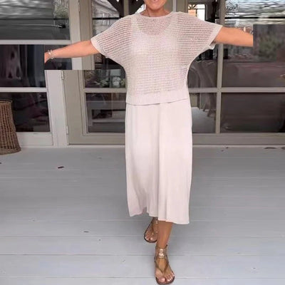 DIANA - Elegantes 2-teiliges Kleid + durchbrochenes Oberteil